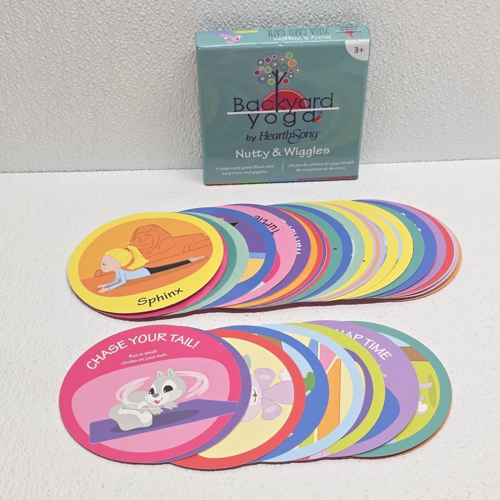 HearthSong Backyard Yoga Nutty & Wiggles Card Game 41 Cards